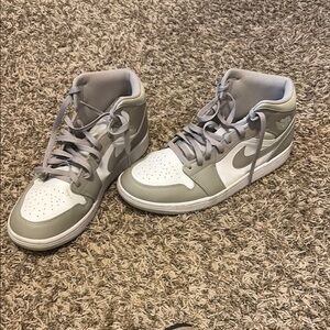 Jordan Men's High-Top Sneakers in Gray and White